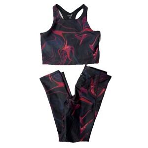 Old Navy‎ Active Girls 2 Piece Activewear Set Size L (10-12) Marble Print NWT